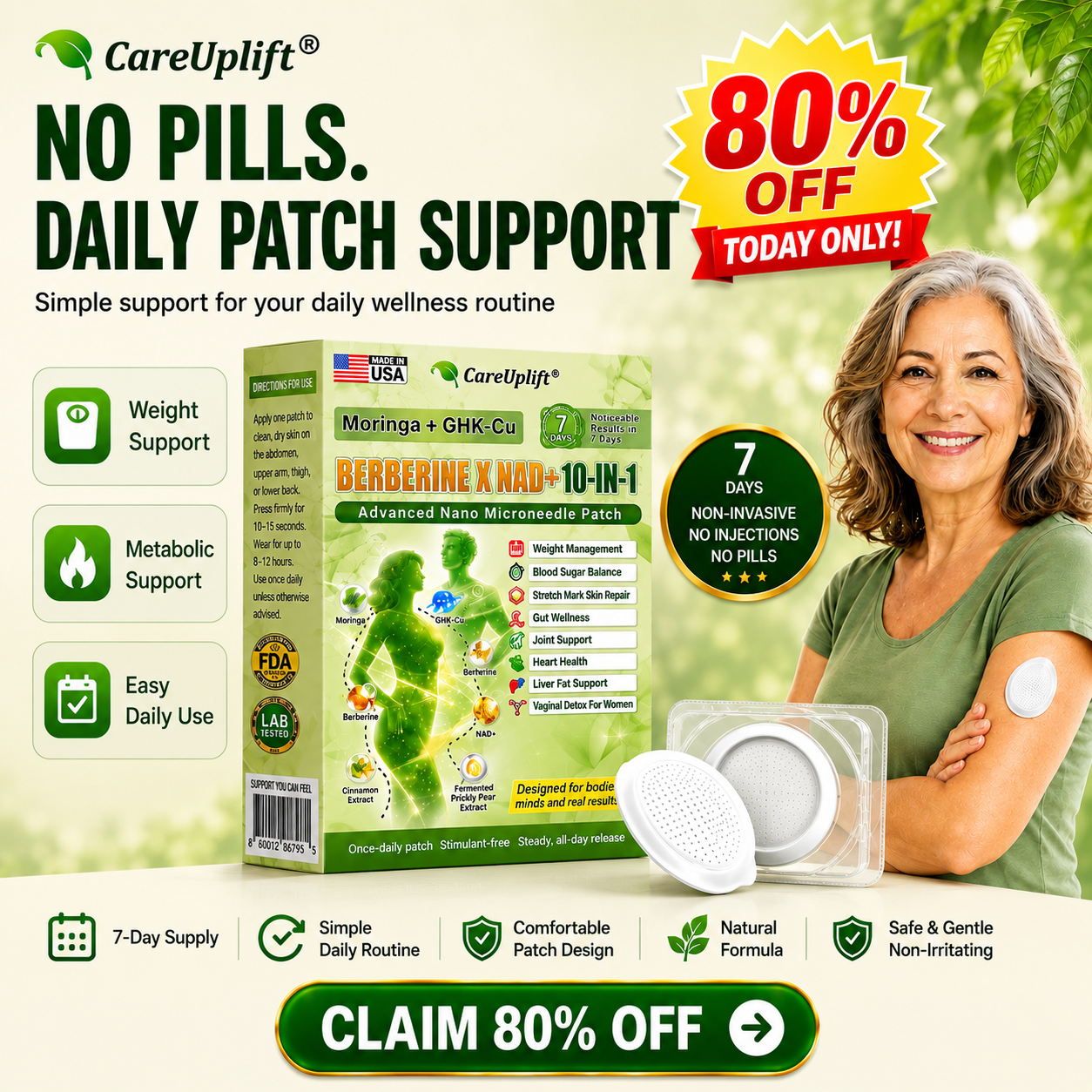𝑶𝒇𝒇𝒊𝒄𝒊𝒂𝒍 𝑺𝒕𝒐𝒓𝒆  |🍀🍀𝐂𝐚𝐫𝐞𝐔𝐩𝐥𝐢𝐟𝐭® 𝑴𝒆𝒕𝒂𝒃𝒐𝒍𝒊𝒄 𝑵𝒂𝒏𝒐 𝑴𝒊𝒄𝒓𝒐𝒏𝒆𝒆𝒅𝒍𝒆 𝑷𝒂𝒕𝒄𝒉🇺🇸(𝐉𝐮𝐬𝐭 𝐨𝐧𝐜𝐞 𝐚 𝐝𝐚𝐲, 𝐯𝐢𝐬𝐢𝐛𝐥𝐞 𝐜𝐡𝐚𝐧𝐠𝐞𝐬 𝐢𝐧 𝟕 𝐝𝐚𝐲𝐬）𝘽𝙚𝙧𝙗𝙚𝙧𝙞𝙣𝙚 + 𝙈𝙤𝙧𝙞𝙣𝙜𝙖 𝙁𝙤𝙧𝙢𝙪𝙡𝙖 ✅ 𝐅𝐨𝐫 𝐨𝐛𝐞𝐬𝐢𝐭𝐲, 𝗟𝗼𝗼𝘀𝗲 𝘀𝗸𝗶𝗻,𝐝𝐢𝐚𝐛𝐞𝐭𝐞𝐬, 𝐬𝐥𝐞𝐞𝐩 𝐚𝐩𝐧𝐞𝐚, 𝐣𝐨𝐢𝐧𝐭 𝐢𝐬𝐬𝐮𝐞𝐬, 𝐚𝐧𝐝 𝐦𝐨𝐫𝐞💯