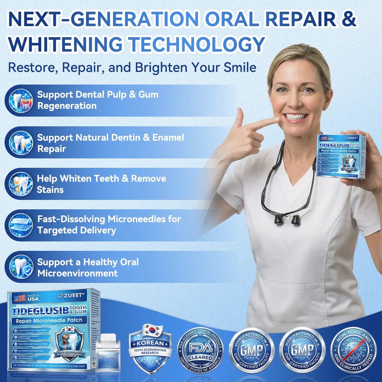 |🇺🇸 𝐎𝐟𝐟𝐢𝐜𝐢𝐚𝐥 𝐔𝐒 𝐒𝐭𝐨𝐫𝐞 | 𝐙𝐔𝐄𝐄𝐓® 🦷 Tideglusib Fast‑Dissolving Tooth & Gum Repair Oral Strips ✨ (Supports tooth repair and helps relieve gum discomfort and other common oral concerns)