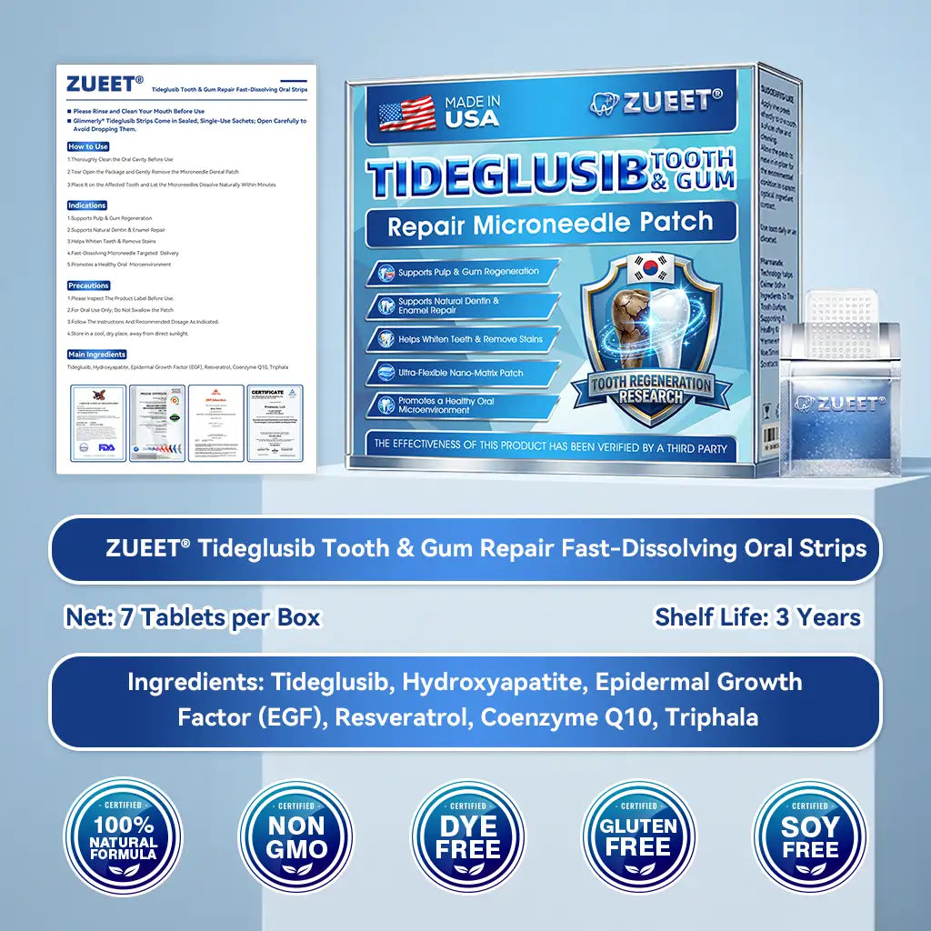 |🇺🇸 𝐎𝐟𝐟𝐢𝐜𝐢𝐚𝐥 𝐔𝐒 𝐒𝐭𝐨𝐫𝐞 | 𝐙𝐔𝐄𝐄𝐓® 🦷 Tideglusib Fast‑Dissolving Tooth & Gum Repair Oral Strips ✨ (Supports tooth repair and helps relieve gum discomfort and other common oral concerns)